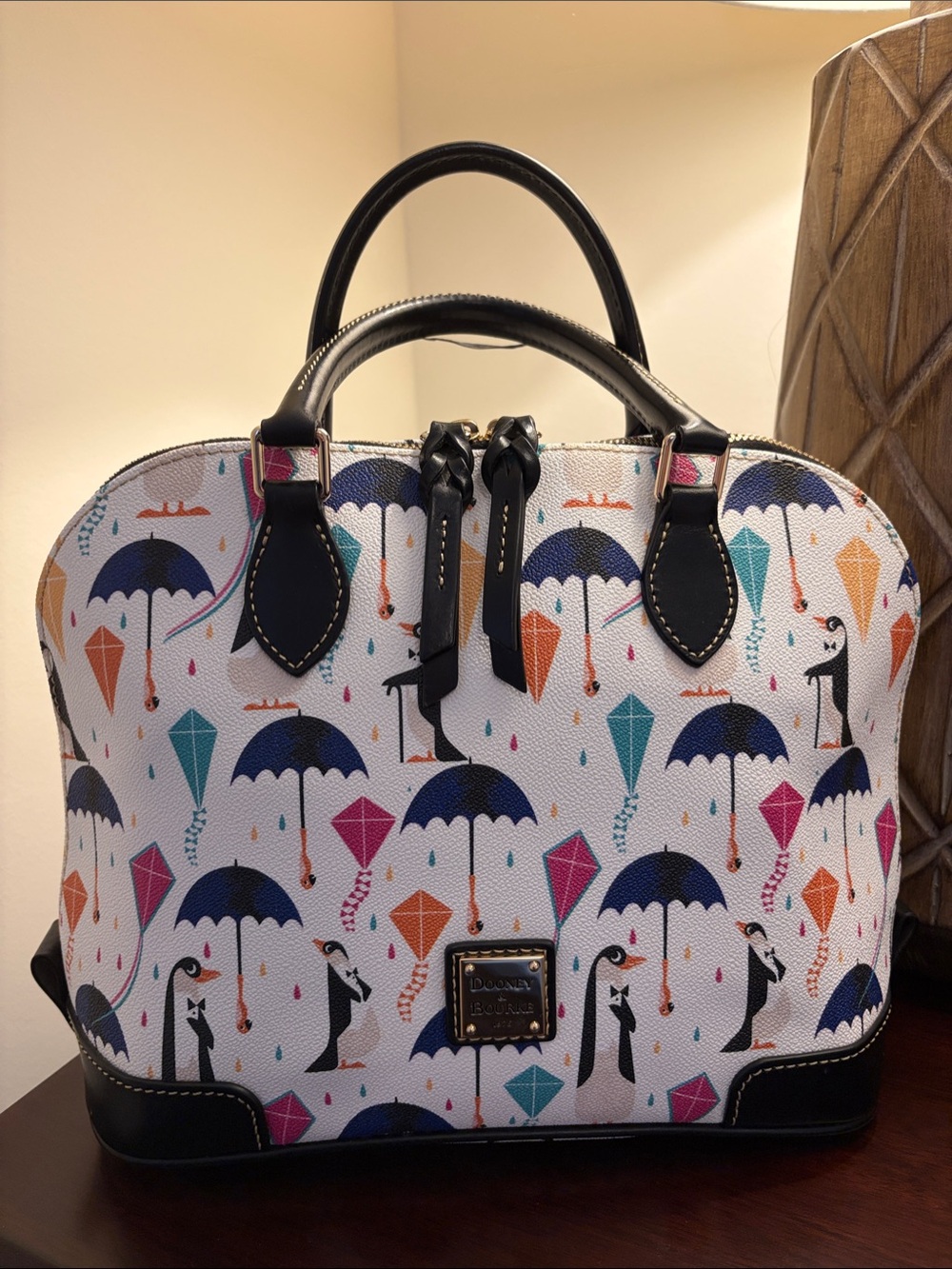 Dooney & Bourke Disney Mary Poppins Retuena Print Satchel with Black Trim